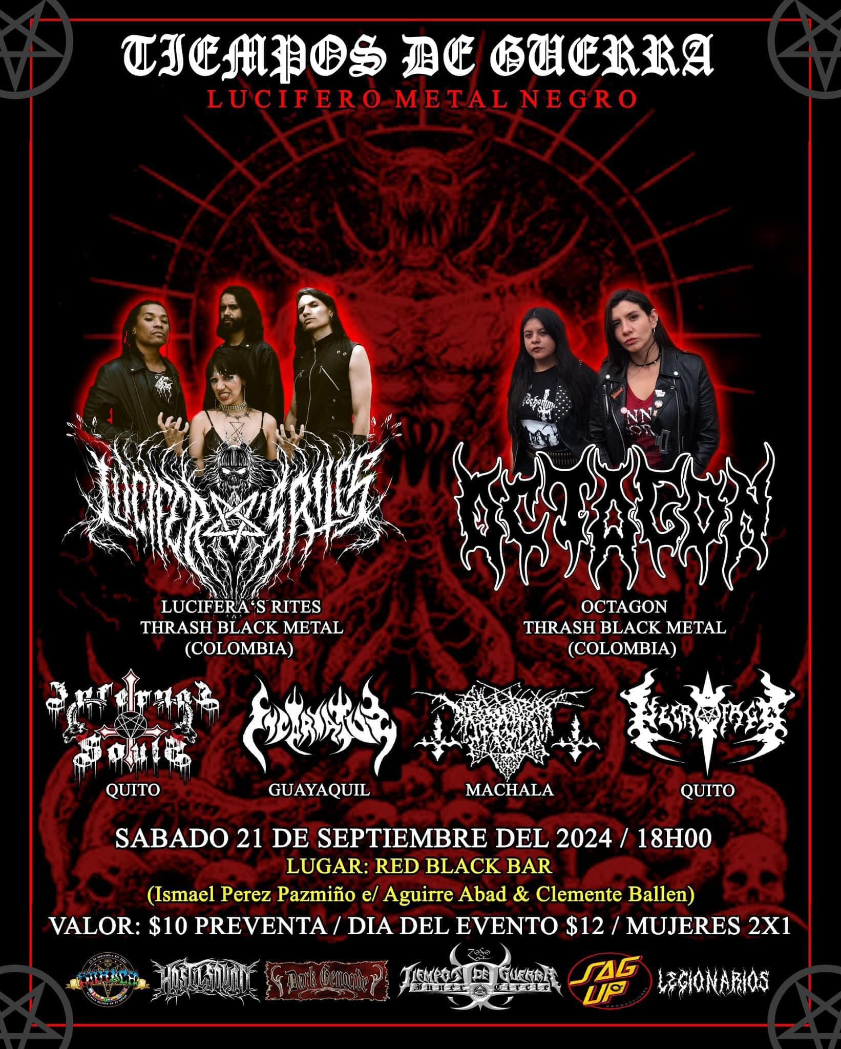 Afiche Luciferian's Ritas y Octagon en Guayaquil