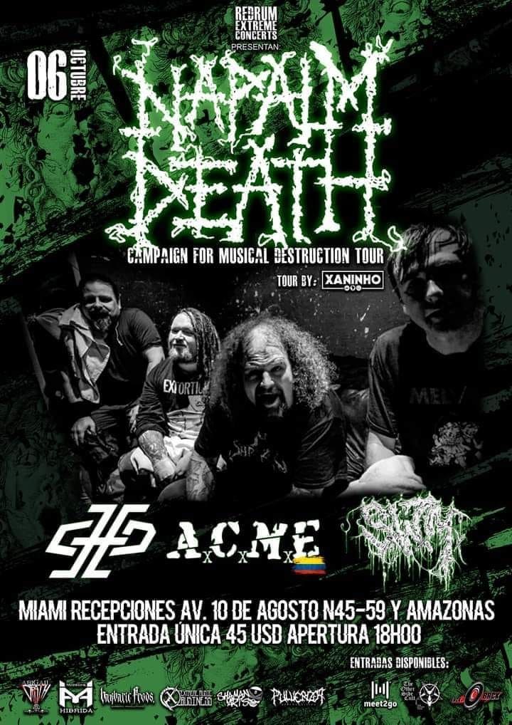 Afiche Napalm Death - Quito