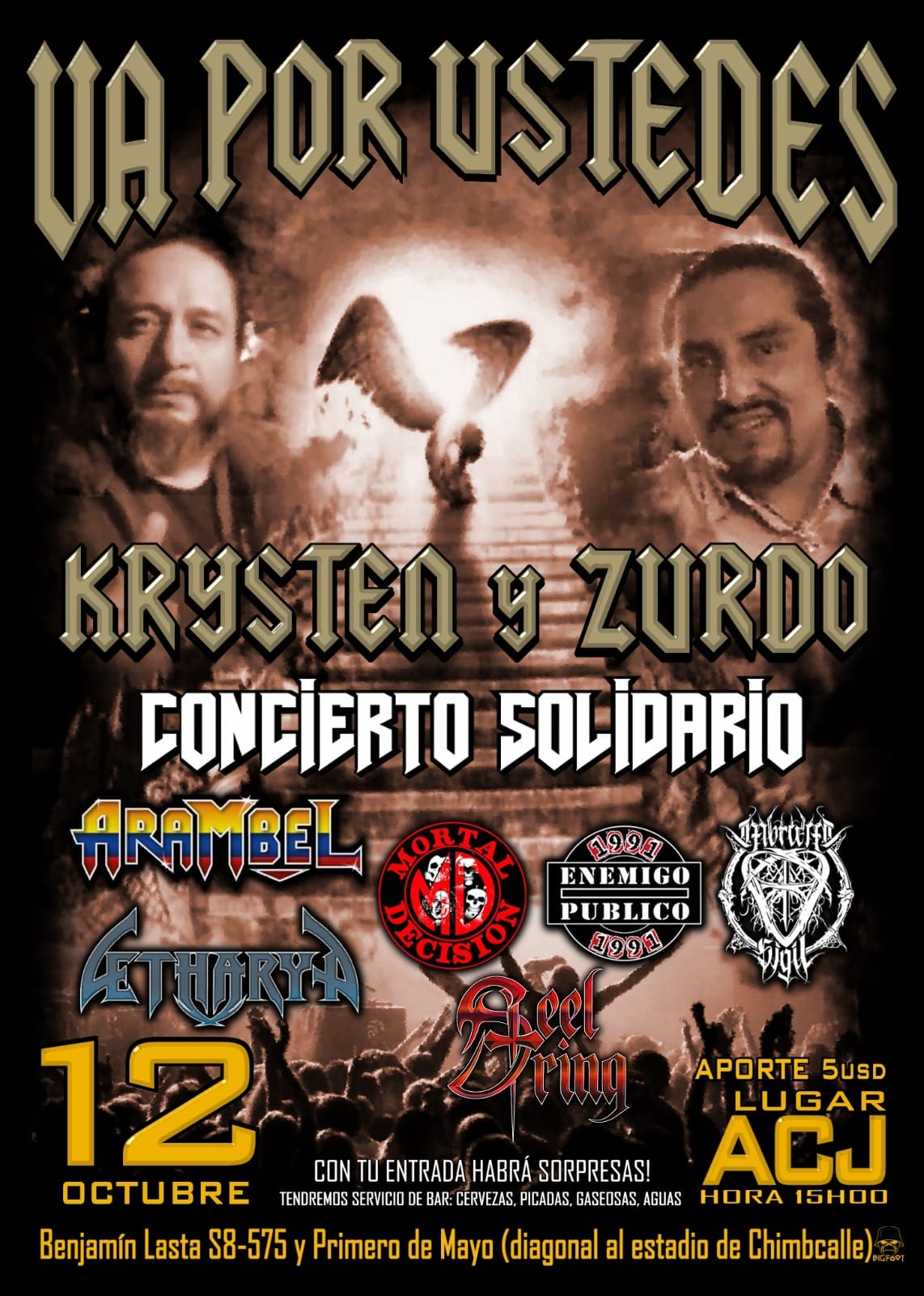 Afiche Va por ustedes, concierto solidario