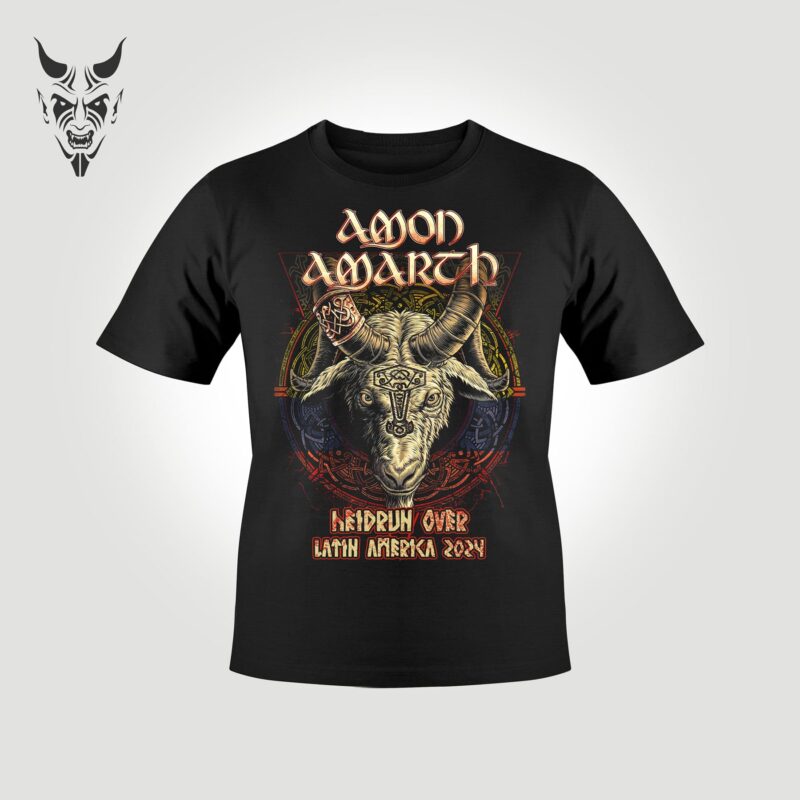 Camiseta Amon Amarth frente - gira latinoamerica 2024