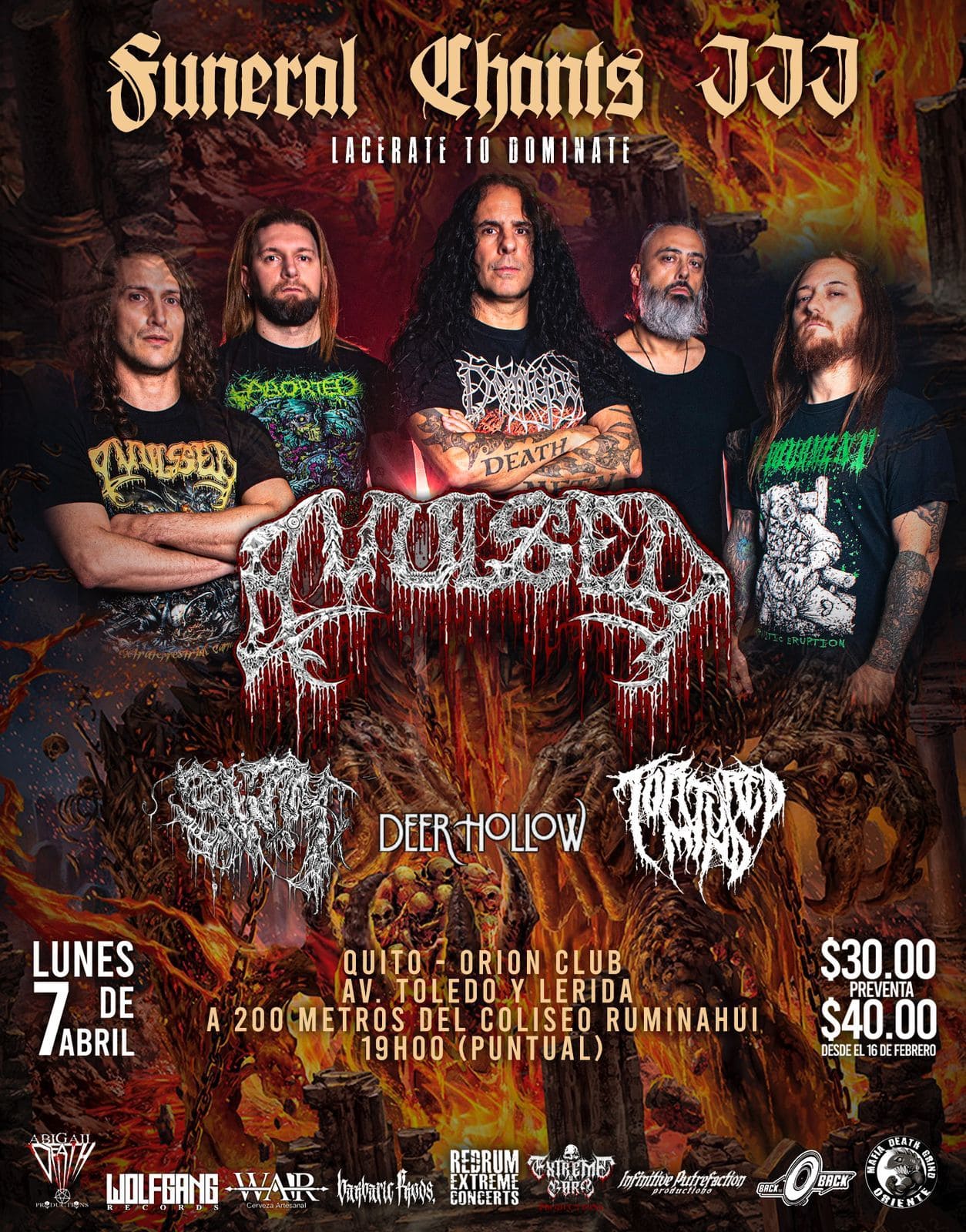 Afiche Avulsed - Funeral Chants III - Quito