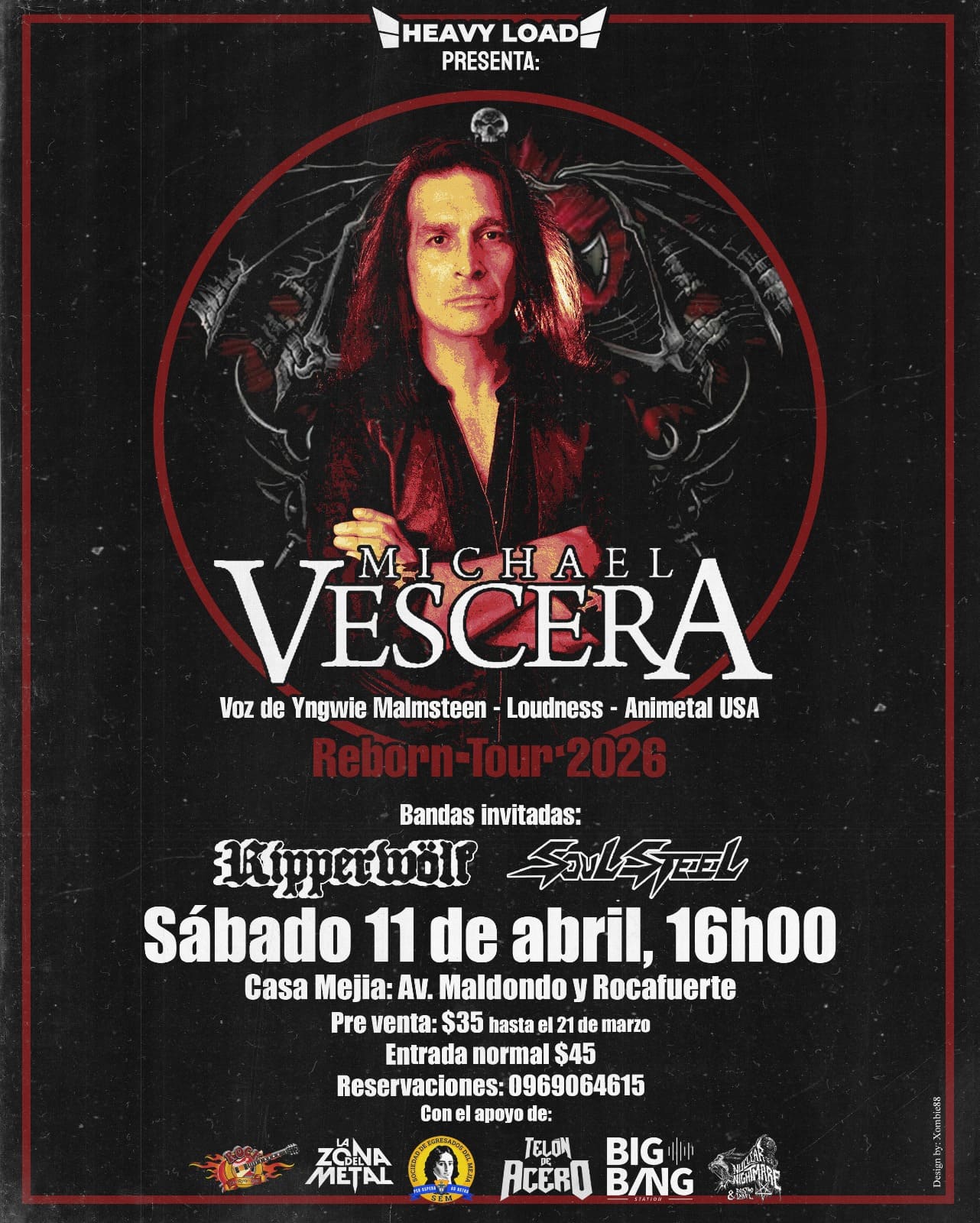 Afiche Mike Vescera en Quito - Reborn Tour 26